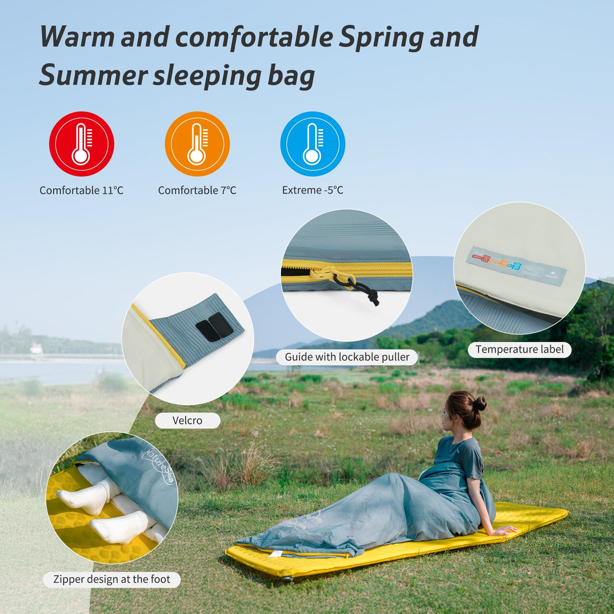 NatureSea™ Lightweight Comfortable Sleeping Bag 51.8°F / 11°C