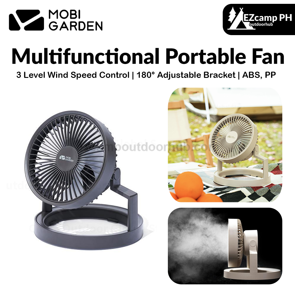 MOBI GARDEN Multifunctional Portable Fan Camping Electric Fan 15-60H Outdoor Travel Picnic 3-speed Adjustable Strong Wind 8000MAH