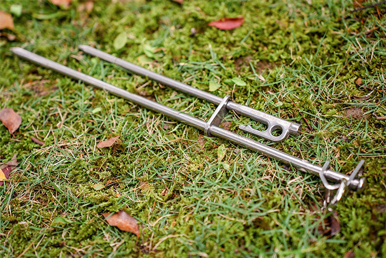 Mobi Garden Pet Ground Nail Portable Lightweight Outdoor Tent Peg For Pets Dog Leash Double Ground Nail Pegs Stake Design Stainless Steel Fixed Nail Camping Accessories