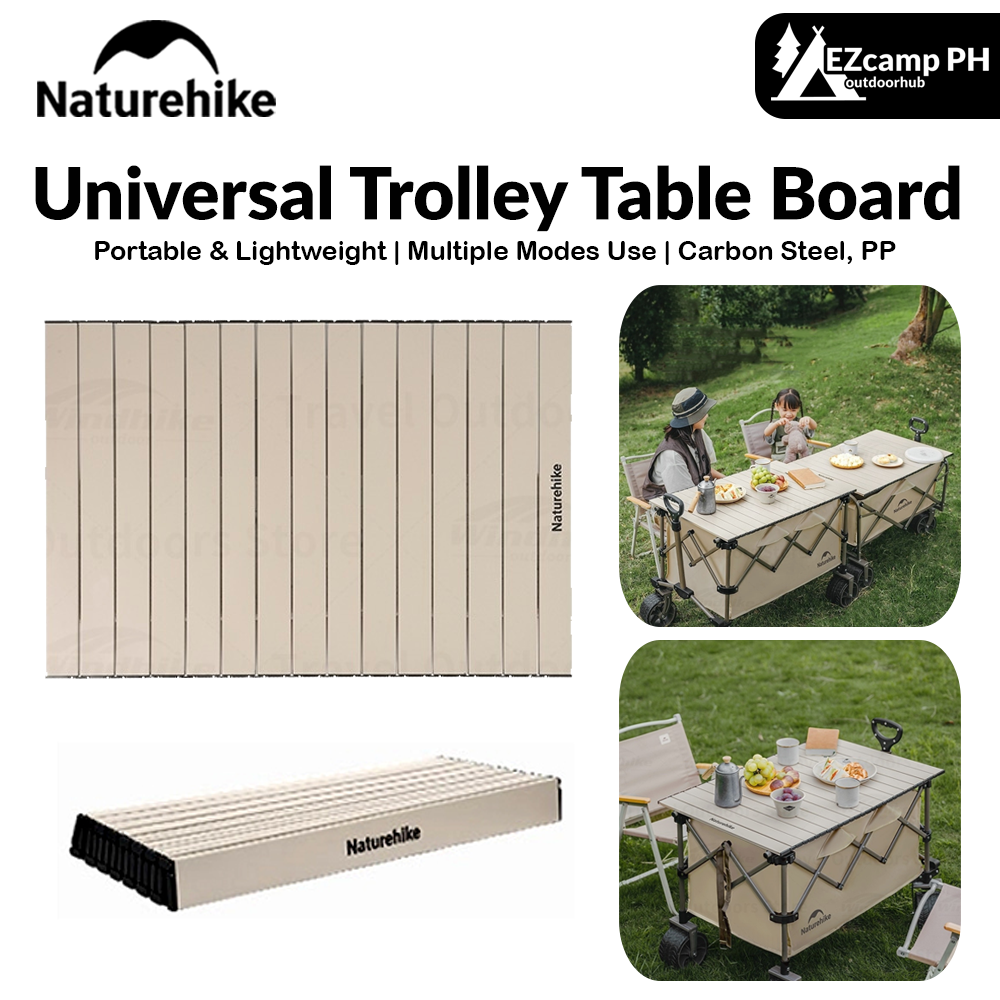 Naturehike Universal Trolley Table Board Portable Lightweight Outdoor Camping Folding Egg Roll Table Style Carbon Steel Picnic Tabletop Heavy Duty