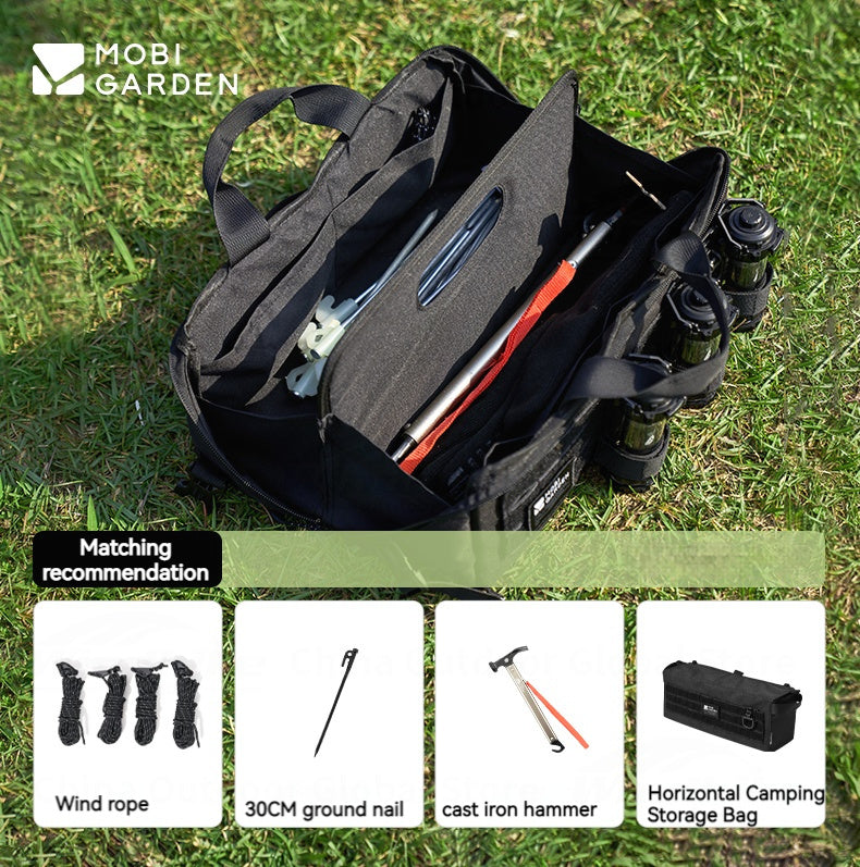 MOBI GARDEN Ground Nail Storage Bag Portable Multi-function 5L Large Space One Second Switch Four Layer Camping Outdoor Partition Box Wear-resistant