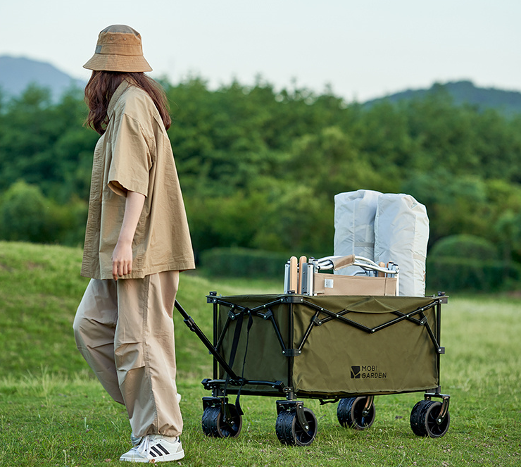 MOBI GARDEN Outdoor Camping trolley - Portable, Four-Way Folding, 200L Capacity Utility Cart